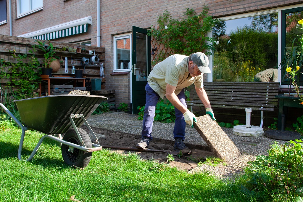 Tegels er uit planten er in